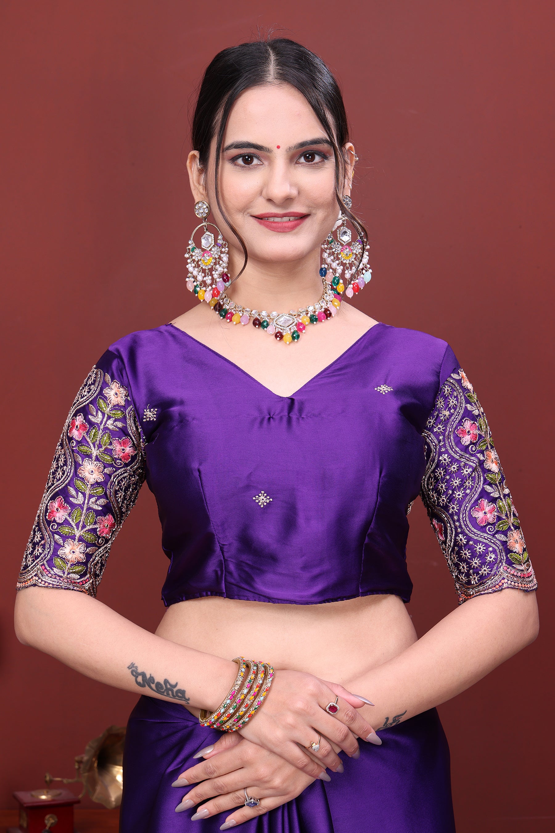 Royal Purple Party Wear Saree