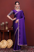 Royal Purple Party Wear Saree