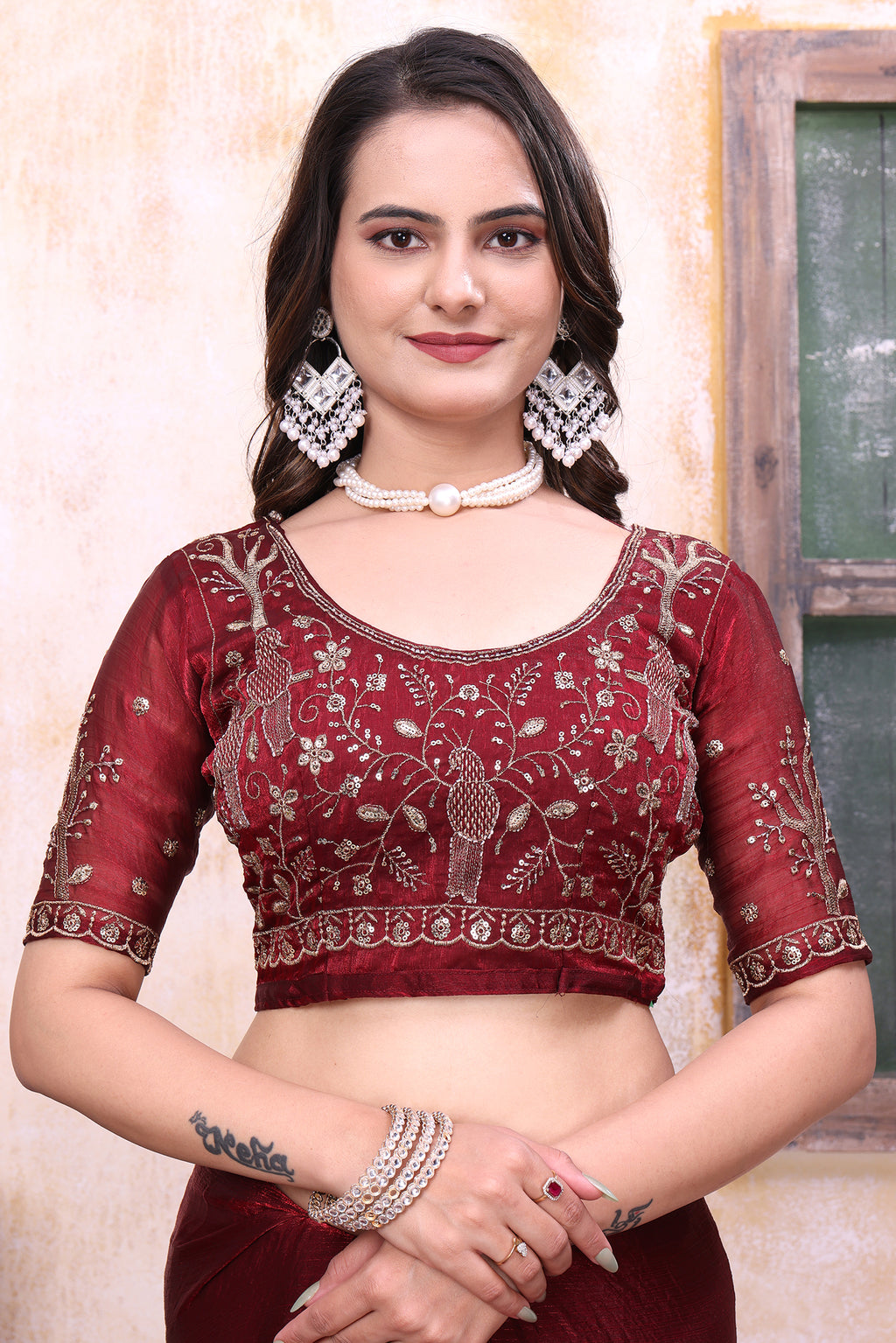 Classy Party Wear Saree with Heavy Blouse