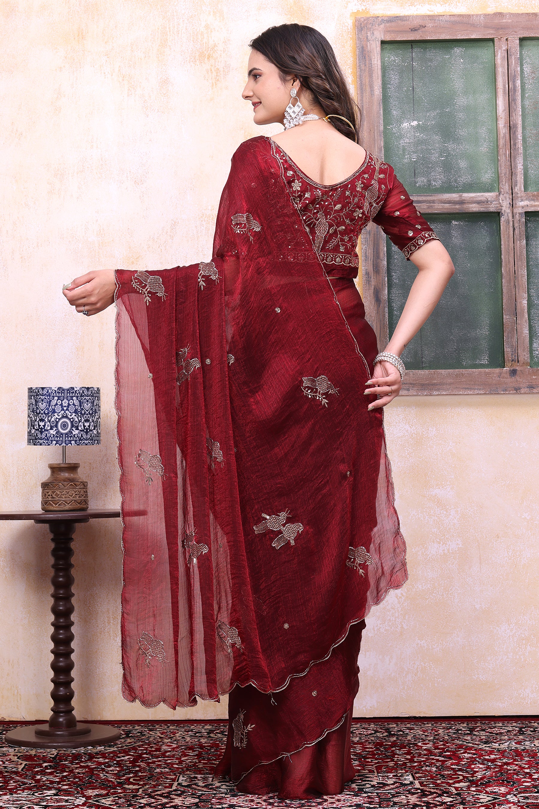 Classy Party Wear Saree with Heavy Blouse