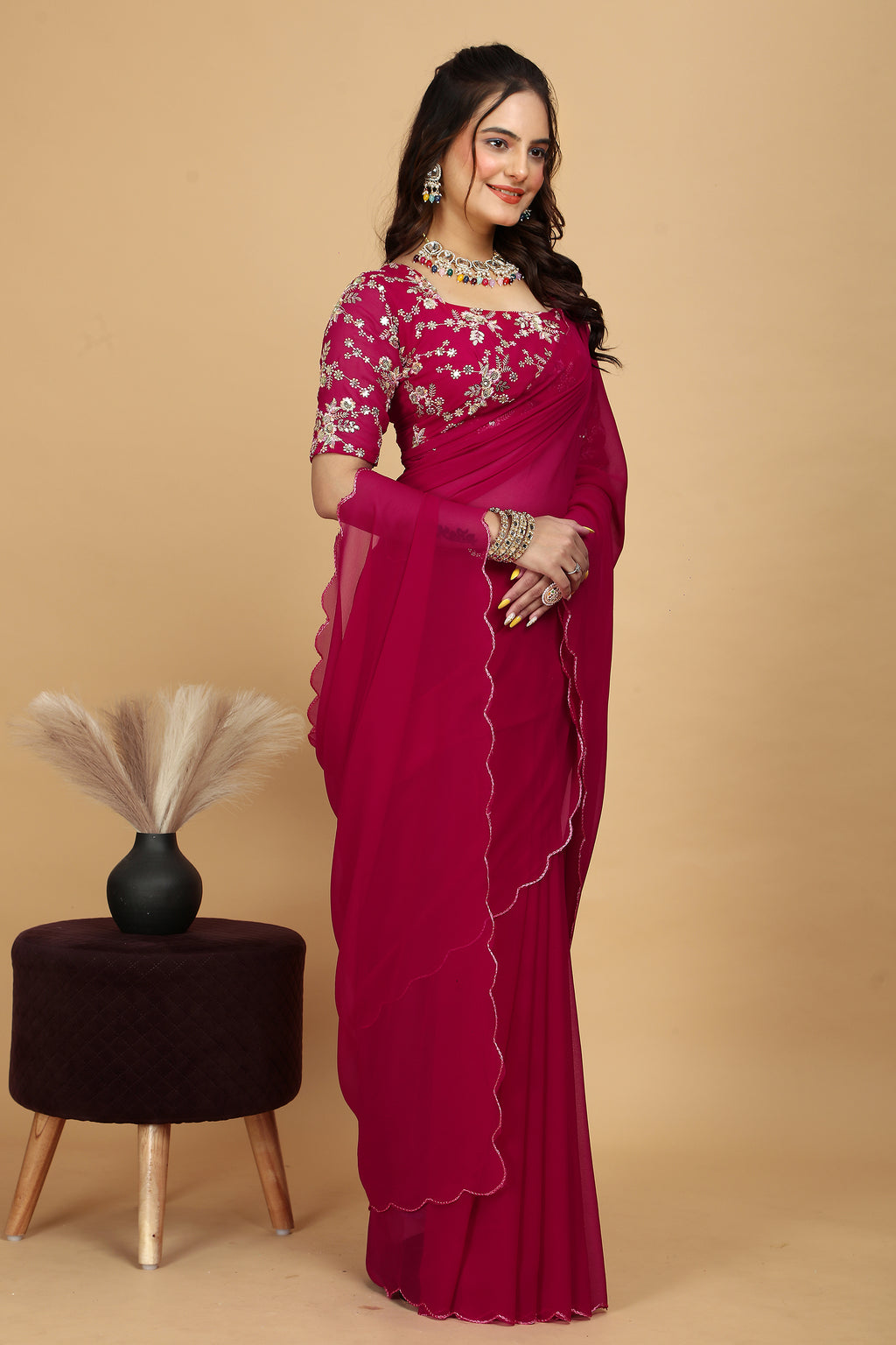 Premium Party Wear Saree with Heavy Blouse