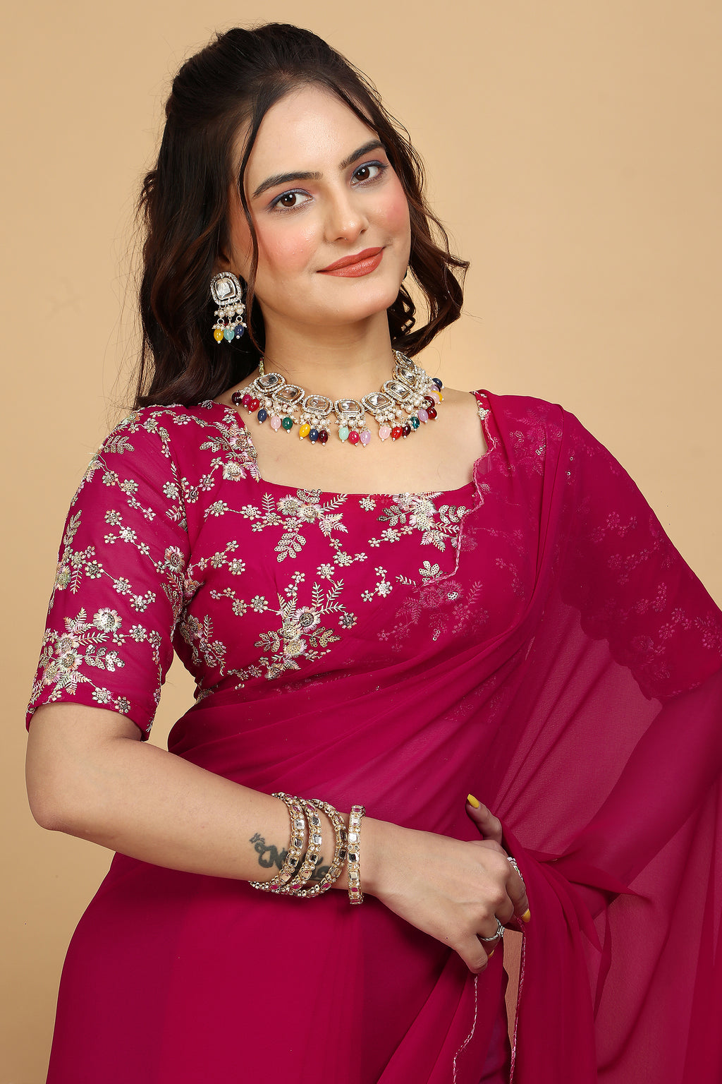 Premium Party Wear Saree with Heavy Blouse