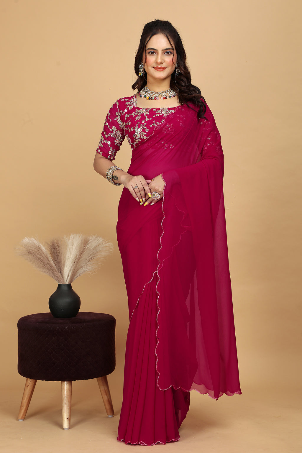Premium Party Wear Saree with Heavy Blouse