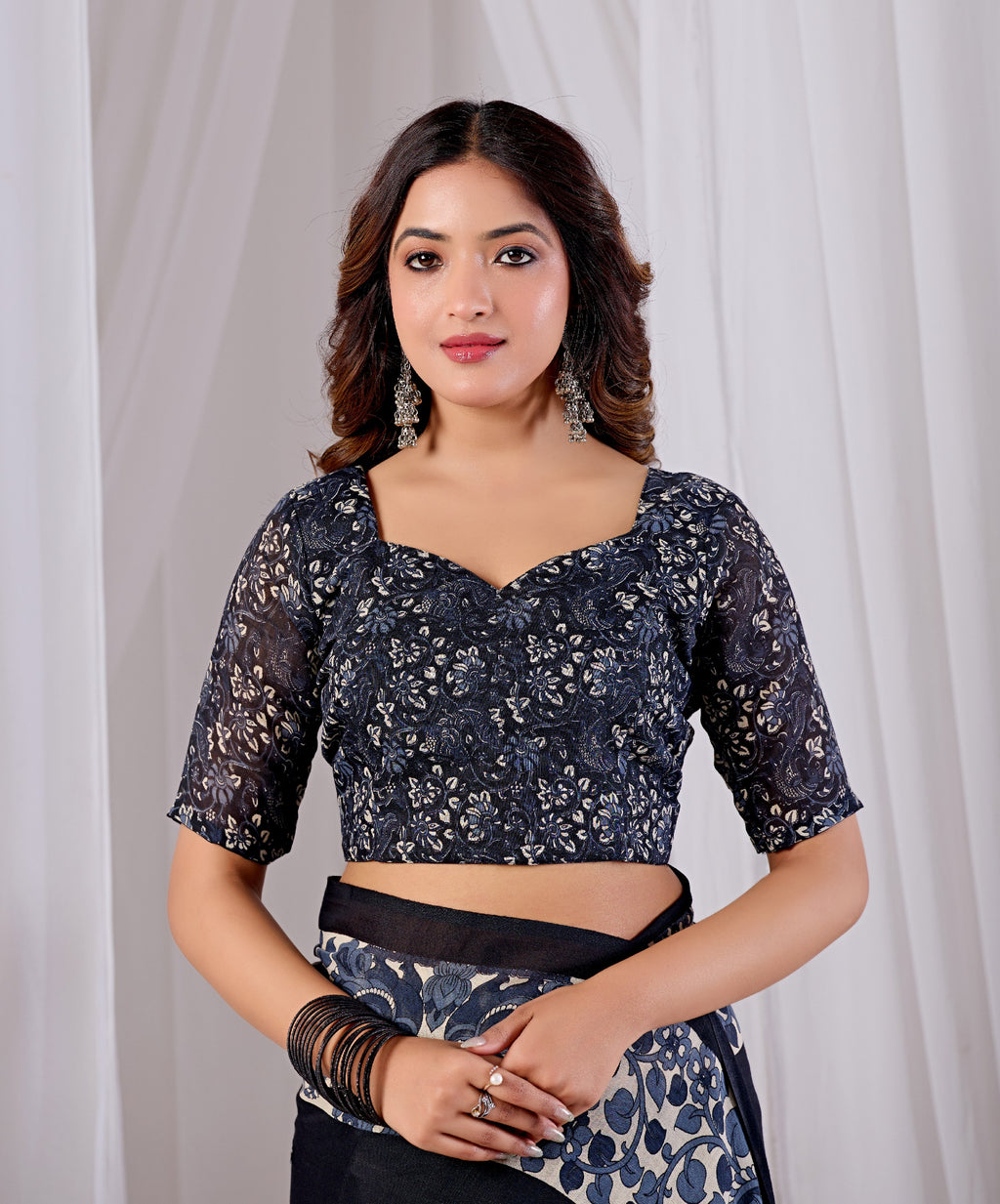 Classy Black Saree with Printed Border