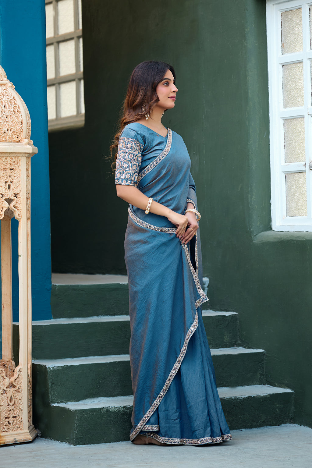 Premium Blue Party Wear Saree