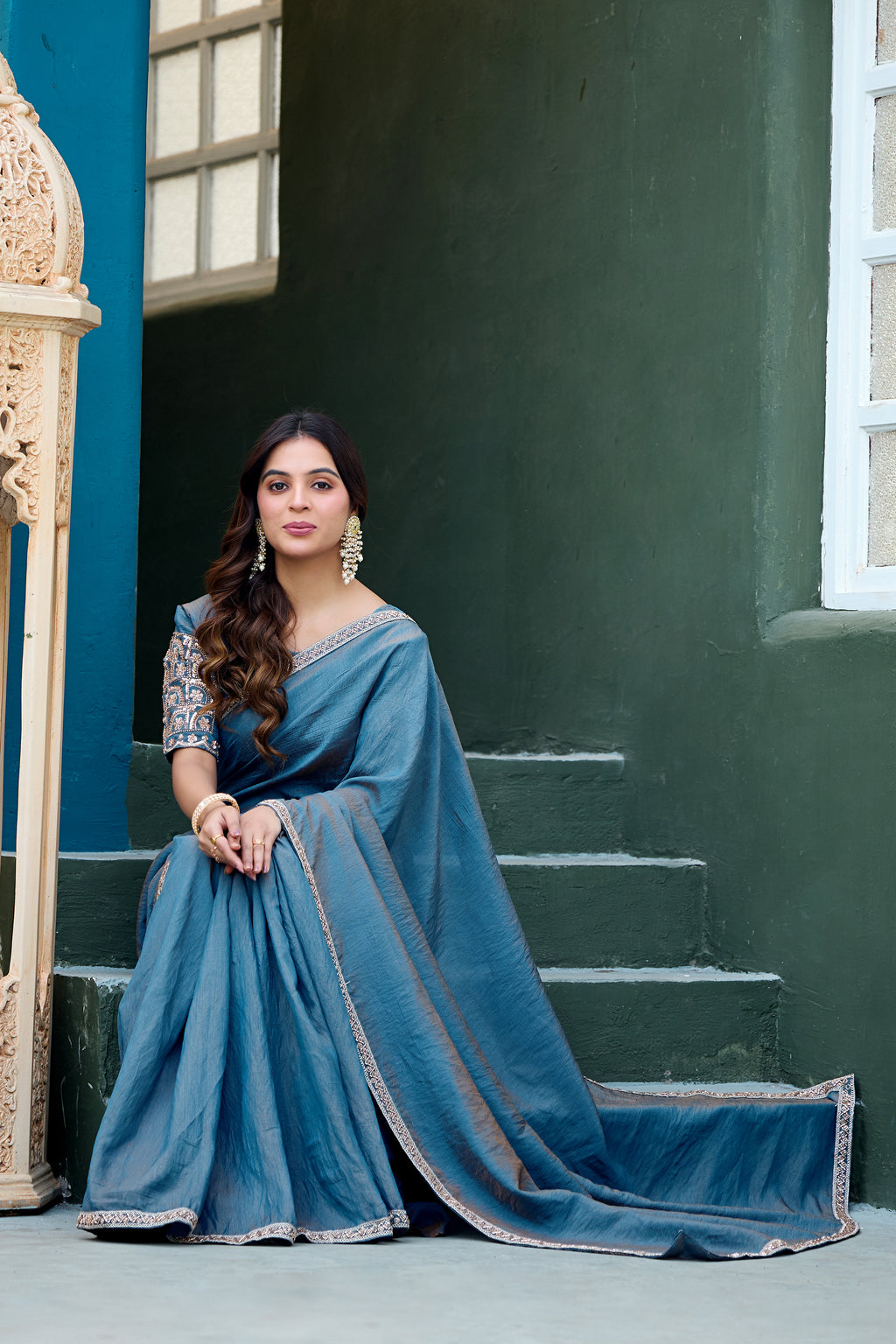 Premium Blue Party Wear Saree
