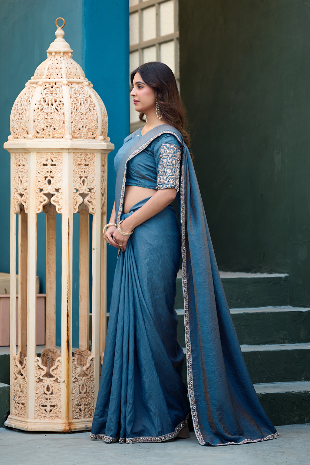 Premium Blue Party Wear Saree