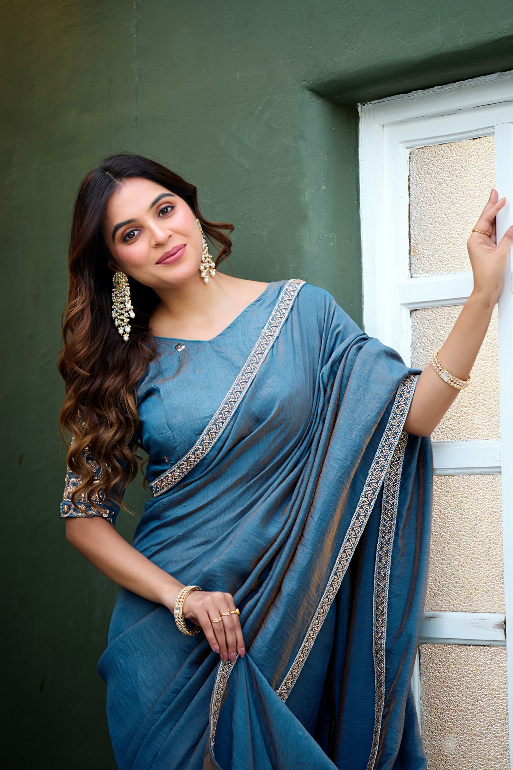 Premium Blue Party Wear Saree